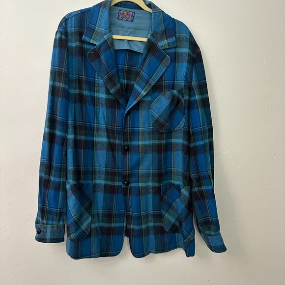 Vintage Pendleton Wool Plaid Flannel Shirt Jacket. - Picture 1 of 4